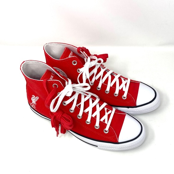 Converse x Liverpool F.C. Ctas High Sneakers Women Size Shoes Red Canvas A07260F - Picture 3 of 11